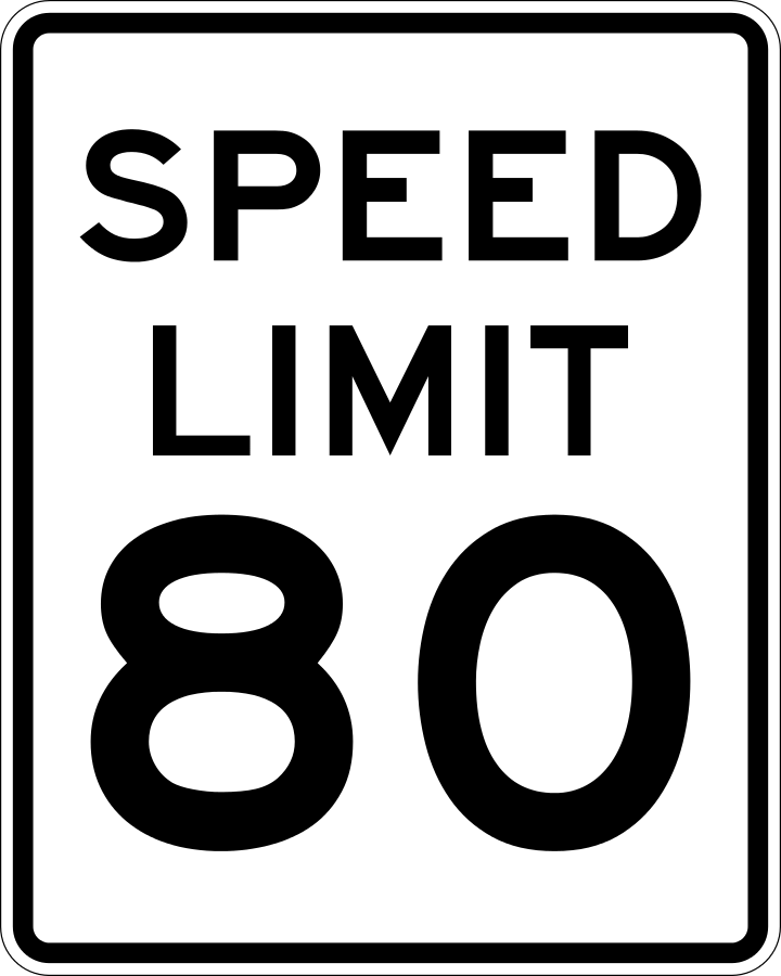speed limit 80 sign