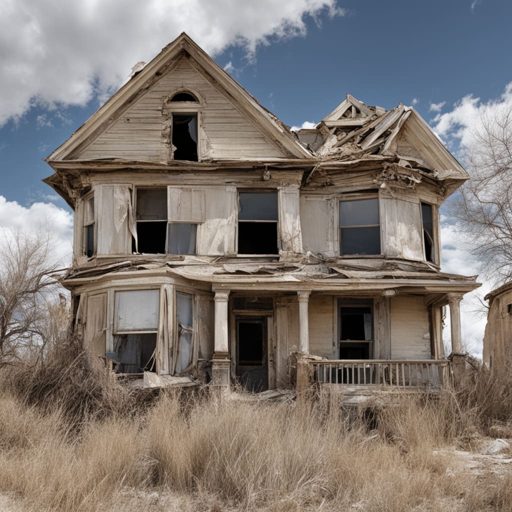 An image of a distressed house from Brighton Utah.
