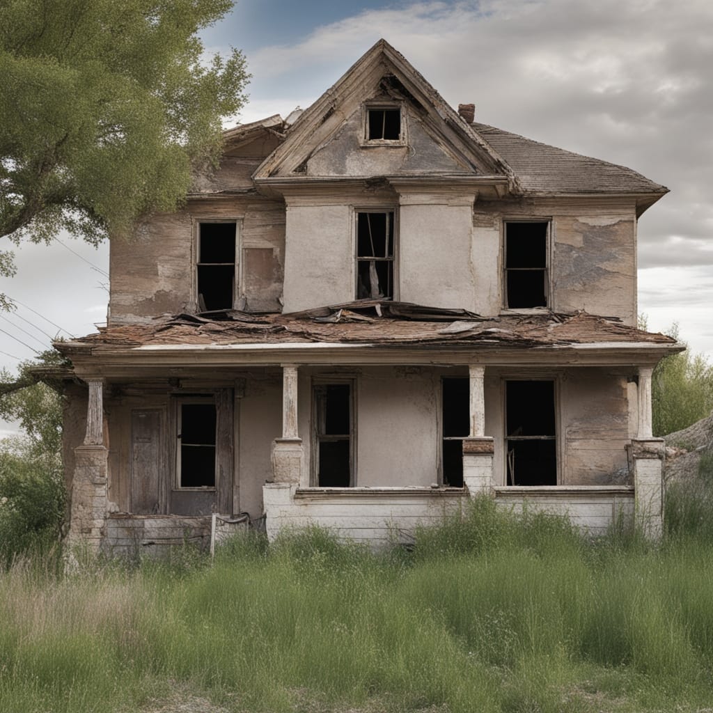 An image of a distressed house from Granite Utah.