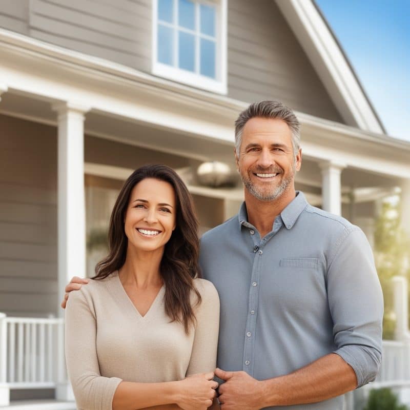 An image of a customer standing in front of an inherited house from Brighton Utah that they just sold fast for cash to Friendly Homebuyers.