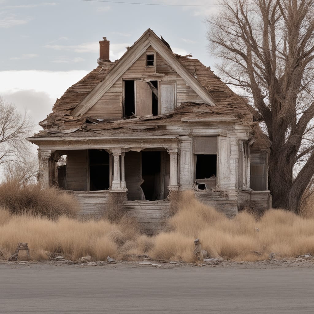An image of a distressed house from Herriman Utah.