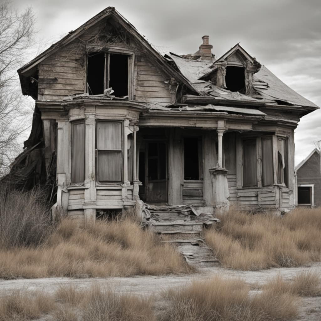 An image of a distressed house from Holladay Utah.
