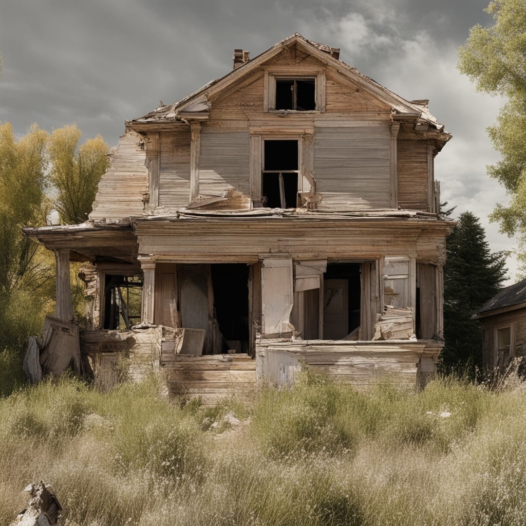 An image of a distressed house from Magna Utah.