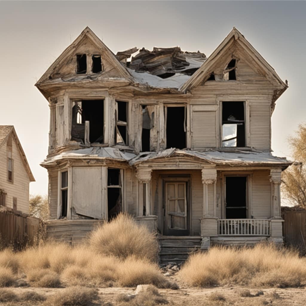 An image of a distressed house from Midvale Utah.