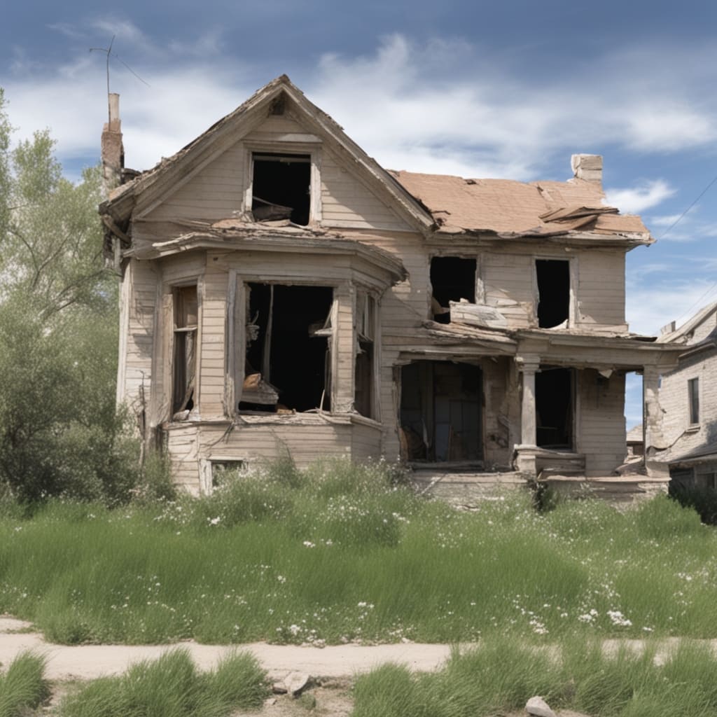 An image of a distressed house from Murray Utah.