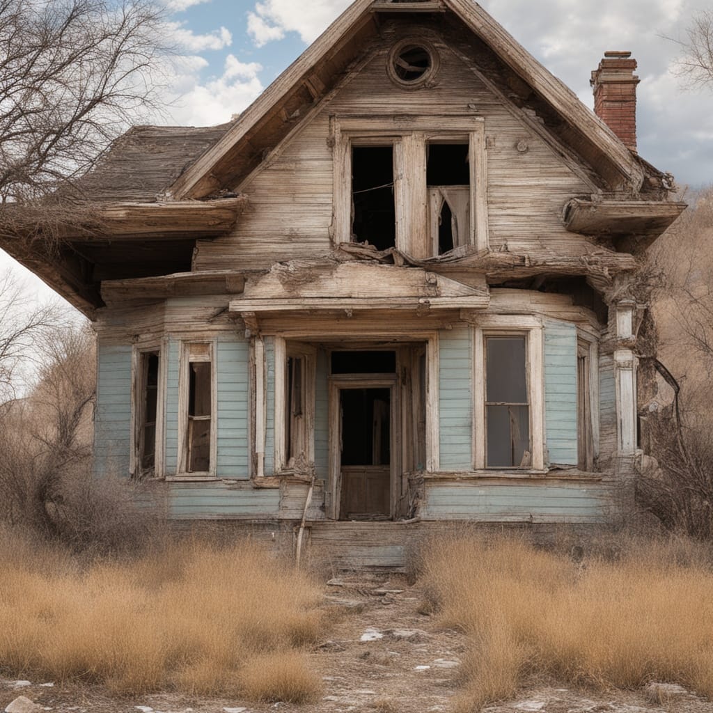 An image of a distressed house from Parley's Canyon Utah.