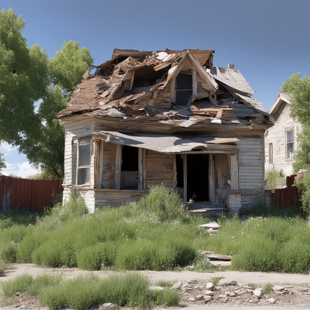 An image of a distressed house from Riverton Utah.