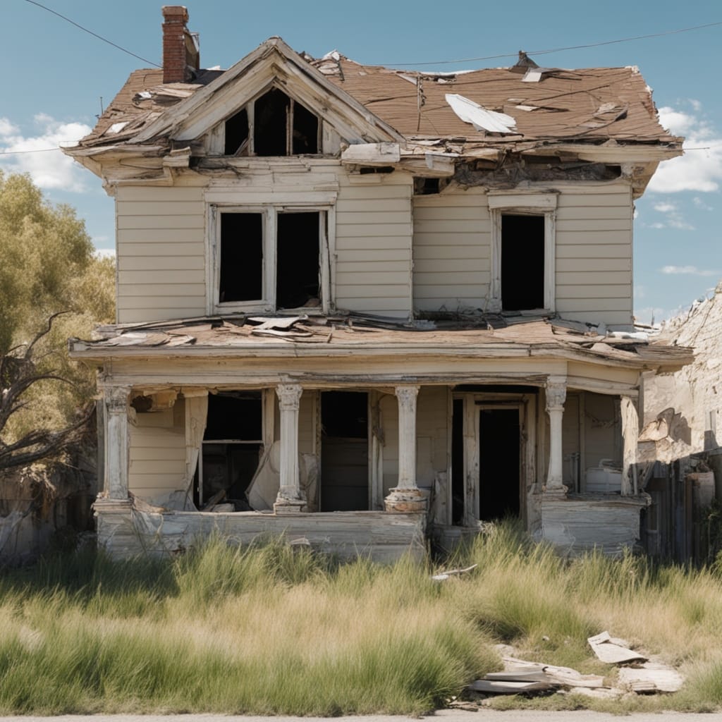 An image of a distressed house from South Jordan Utah.