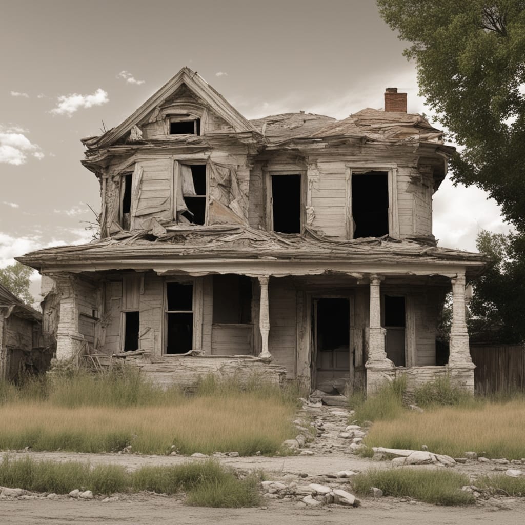 An image of a distressed house from West Jordan Utah.
