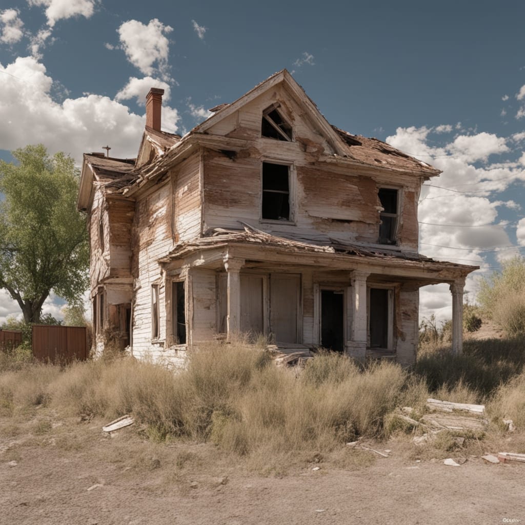 An image of a distressed house from White City Utah.